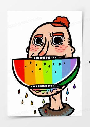 吃瓜图片设计素材